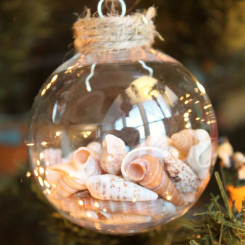 Sea Shell Ornament - DIY Glass Ball Ornament
